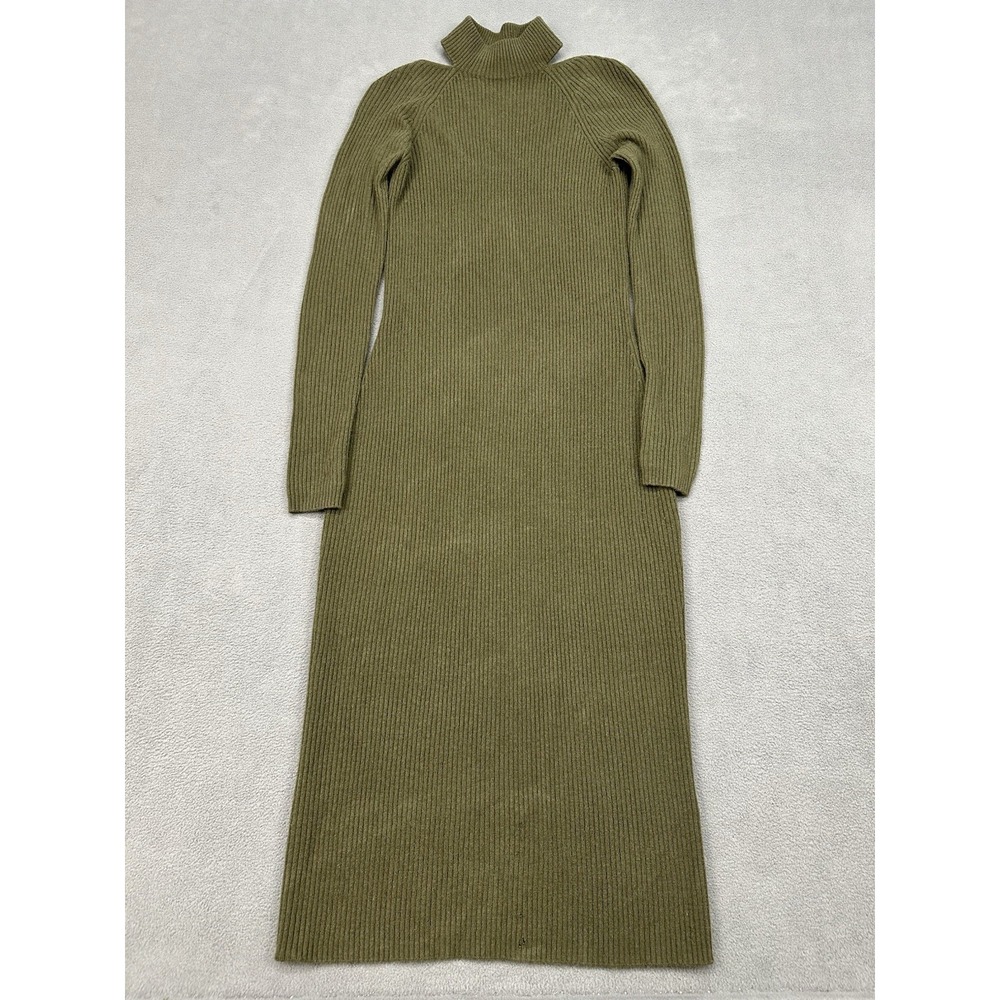 NAADAM Cashmere Wool Midi Jumper Dress Size XS Cut‎ Out Back High Neck READ